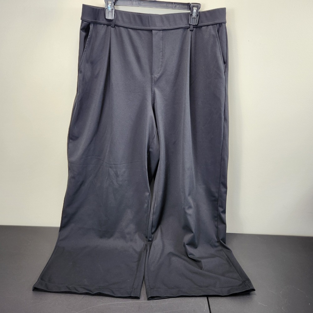 Halara Black Wide Leg High Waisted Dress Pants Plus Size 1X Q02632309 Regular
